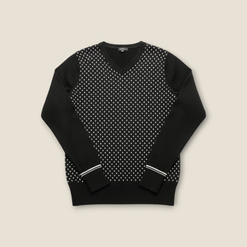 Sport Leisure Black Spotted V-Neck Jumper – (16)