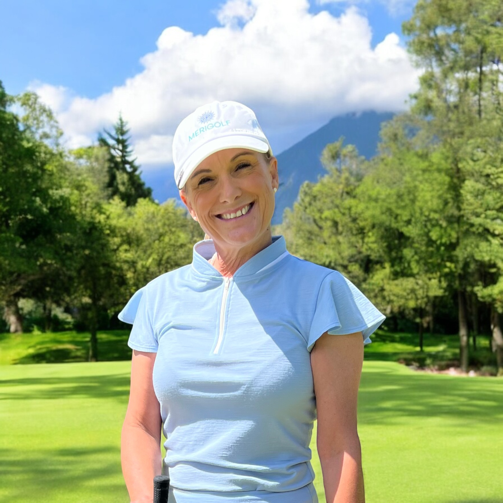 Ladies Merino Golf Top - Ice Blue