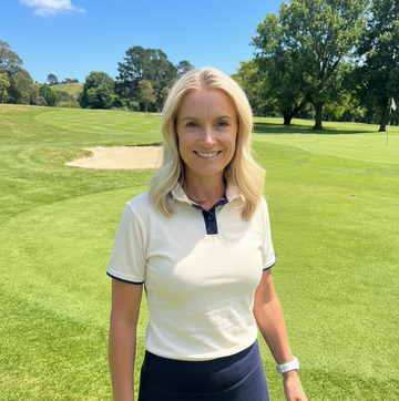 Women's Classic Merino Polo- Ivory & Navy Trim