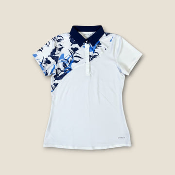Cutter & Buck Annika White & Blue Floral Polo (XS)