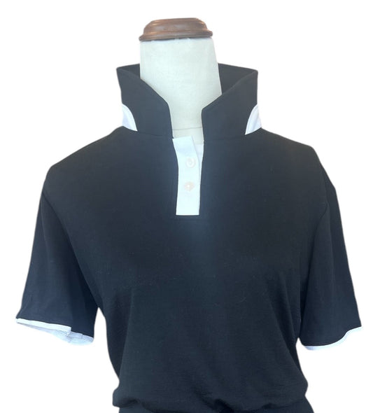 Merino Polo Top - Black