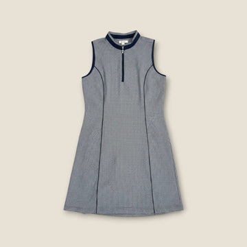 Greg Norman Navy Sleeveless Check Dress – (S)
