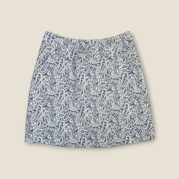 Corsican Golf Dusky Blue Paisley Skirt (L)