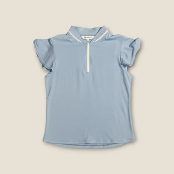 Ice Blue Flutter Sleeve Polo (12)